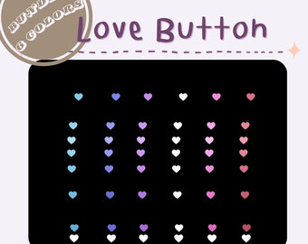 Love Heart Button Stream Overlay: Animated Valentine's Theme (Digital Download)