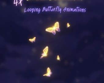 Animated Gold Butterfly Stream Decoration: Twitch & YouTube Overlay (Digital Download + OBS Guide)