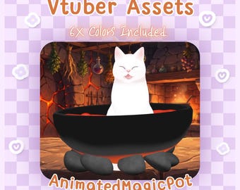 Animated Magic Pot VTuber Asset & PNGtuber Asset - Witch Cauldron Overlay - Funny Cooking Stream Decoration for OBS and VTube Studio
