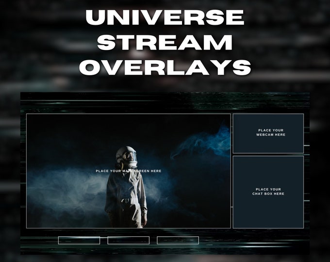 Animated Universe Stream Overlay Package: Space Style (Digital Download)