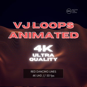 Ultra HD Motion Graphics - Abstract Red Line VJ Loops - Animated Motion Backgrounds for VJs, Video & Content Creator