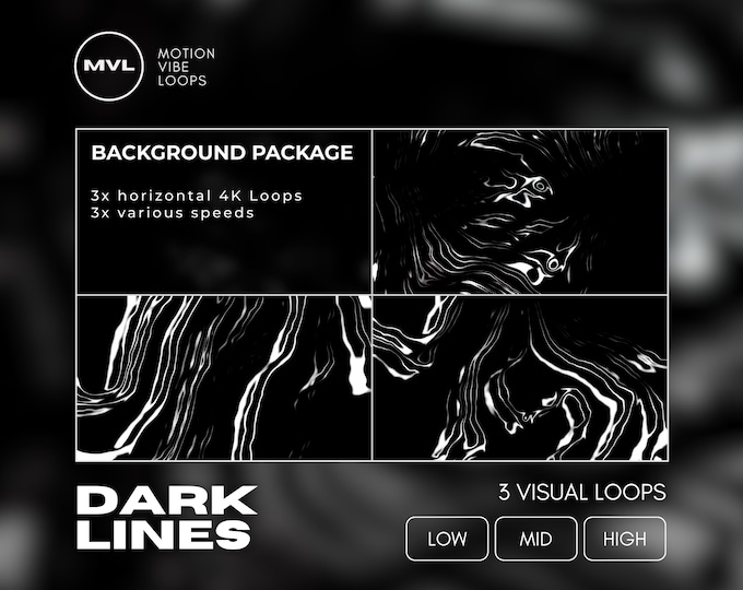 Dark Lines Animated Background: 4K Abstract VJ Loops (Digital Stock Footage)