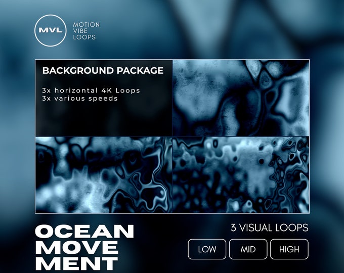 Ocean Movement 4K Animated Background: Abstract VJ Loops (Digital Stock Footage)