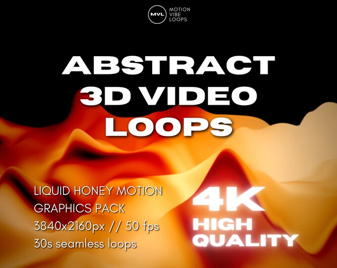 4K Abstract 3D Video Loops: Seamless Motion Graphics (Digital Download)