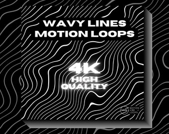 Wavy White Lines 4K Motion Graphics: Abstract VJ Loops (Digital Download)