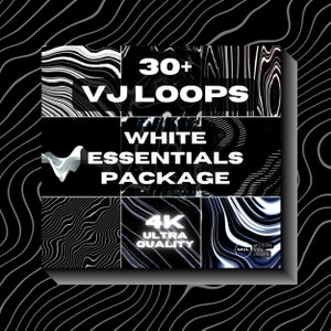 30+ Motion Graphic Backgrounds - White Essential 4K VJ Loops - Ultra Quality, Perfect for Video Editor, Motion Designer, VJs & DJs