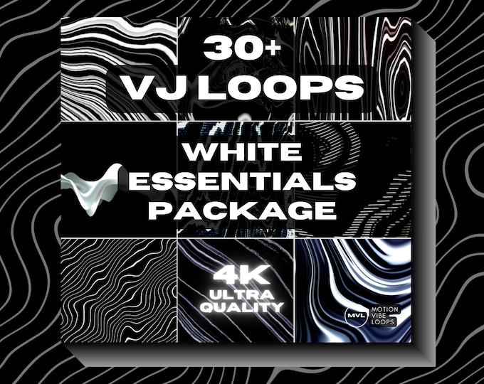 30+ White Essential 4K VJ Loops: Motion Graphic Backgrounds (Digital Download)