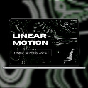 Three Dynamic Linear Motion Graphic Loops in White & Green - Ideal for Modern Video Projects, VJ Bundle, Perfect for Concert and Events
