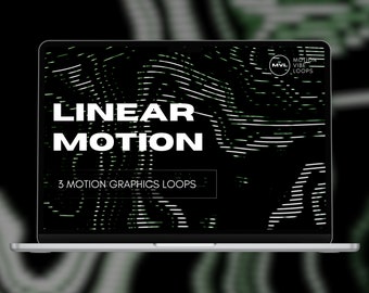 Linear Motion Graphics: White & Green Video Loops (Digital Download)