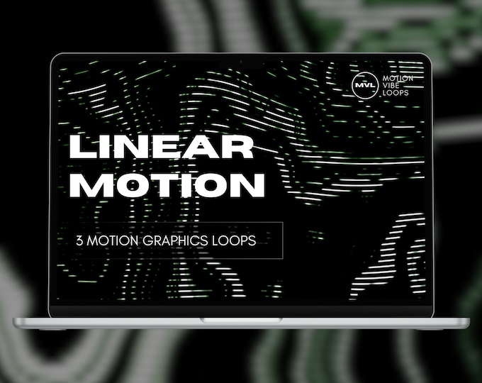 Linear Motion Graphics: White & Green Video Loops (Digital Download)