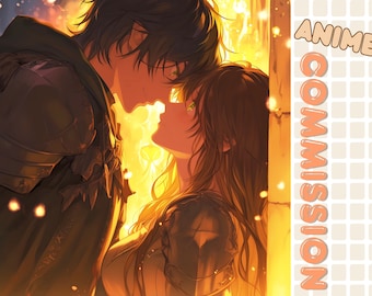Custom Anime Commision - Couple & Solo Anime Commission - ANIME ART Commission -  Vtuber OC Character Anime