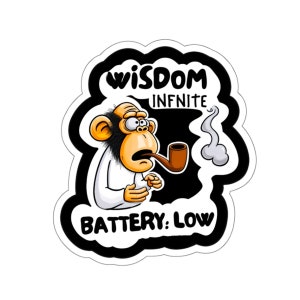 Pegatina de Mono Sabiduría Infinita: Vinilo Humorístico para Fumar en Pipa
