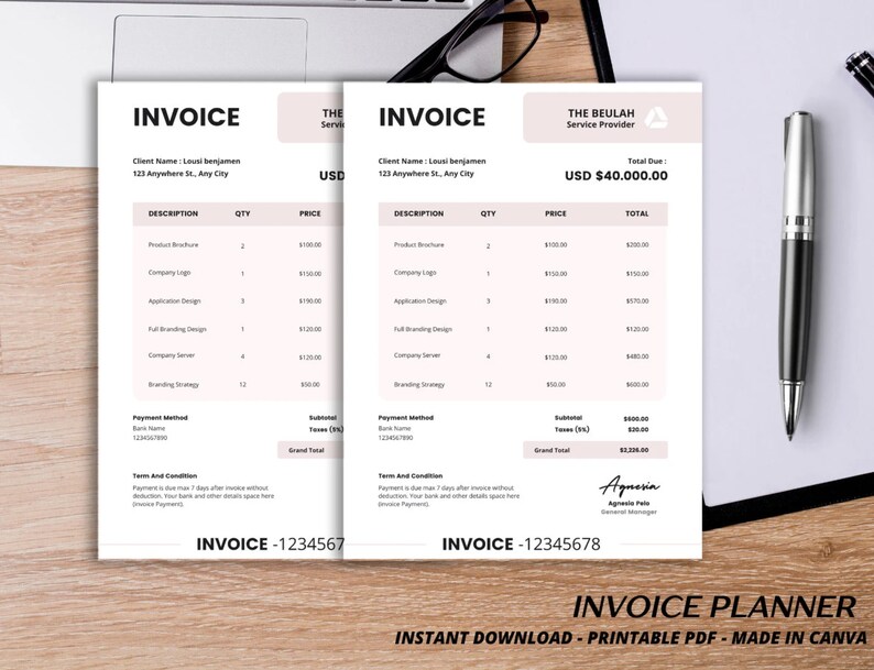 Organizing Invoices Ultimate Invoice Planner Printable PDF: Organize Finances, Track Income ...