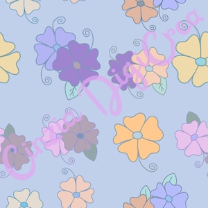 Seamless Pattern Digitale Motivo senza soluzione di continuità Bloom Sky Blue