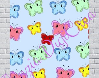 Motivo Farfalle Pattern Motivo senza soluzione di continuità Farfalline kawaii