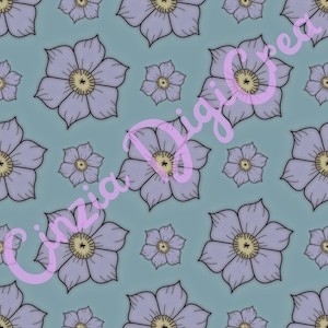Pattern digitale Seamless Motivo senza soluzione di continuità Flower Blue