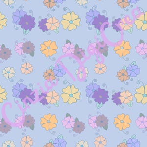 Seamless Pattern Digitale Motivo senza soluzione di continuità Bloom Sky Blue versione2