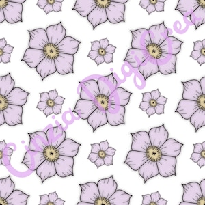 Pattern digitale Motivo senza soluzione di continuità Flower White.   Seamless