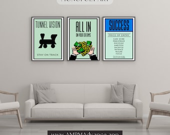 Monopoly Motivational Home Decor Wall Art Digital Download For Office Prints SET A