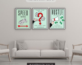 Monopoly Motivational Home Decor Wall Art Digital Download For Office Prints SET C