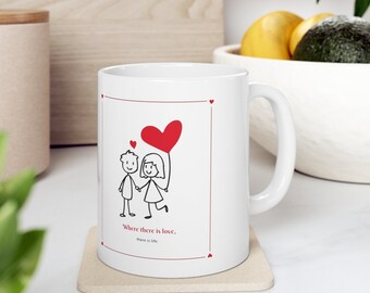 Taza de cerámica 11oz, Taza del Día de San Valentín, Taza de amor, Taza de parejas, Taza linda, Regalos para ella, Regalos para él