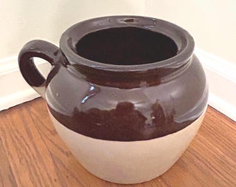 Vintage Single Handled Bean Crock USA