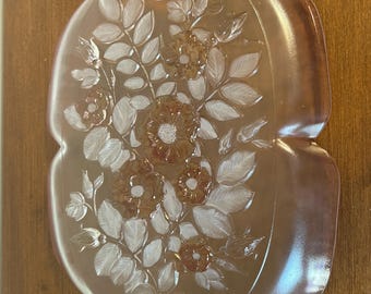 Vintage Mikasa Rosella Crystal Glass Serving Platter 16 x 11 inches