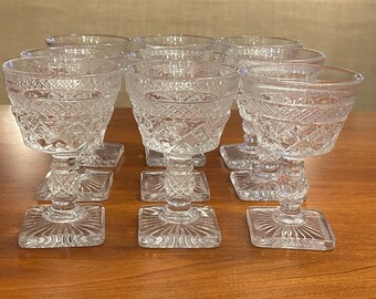Vintage Imperial Glass Cape Cod Champagne/Sherbet/Cocktail Glasses, Set of 9