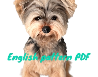 Realistisch Yorkshire terrier, haakpatroon in het Engels, digitale PDF