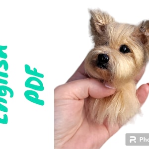 Realistic Yorkie head, english pattern PDF