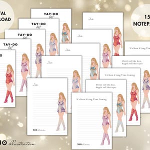 Taylor Notepad, Tay-do list, Swifty to-do list with lyrics -  Eras Tour 2024 - All Lover Bodysuit - 5x7in