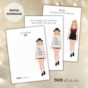 Taylor Notepad, Swifty to-do list with lyrics -  Eras Tour 2024 - Red - 5x7in