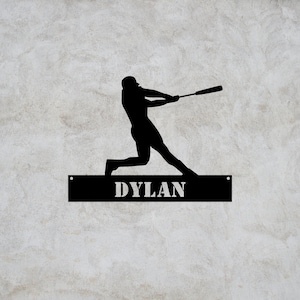 Metal Kid&#39;s Name Sign, Baseball Metal Sign, Custom Sports Metal Sign, Metal Name Sign, Baseball Sign, Custom Name Sign, Housewarming Gift