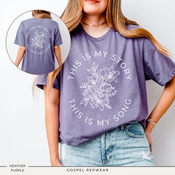 Christian Women's Tee, Soft Bella Canvas Tee, Blessed Assurance Hymn, Simple Flower Design, Christian Hymn Tee Shirt, Worship Leader Gift