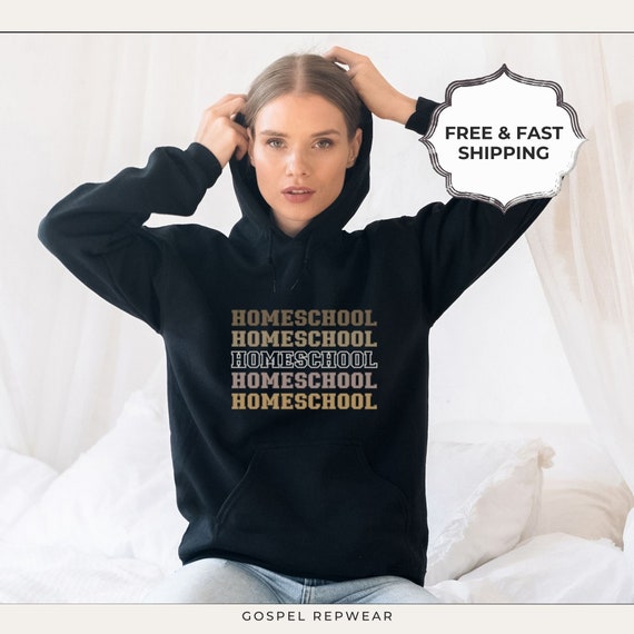 Homeschool Mom Hoodie, Collegiate Style Design, Home School