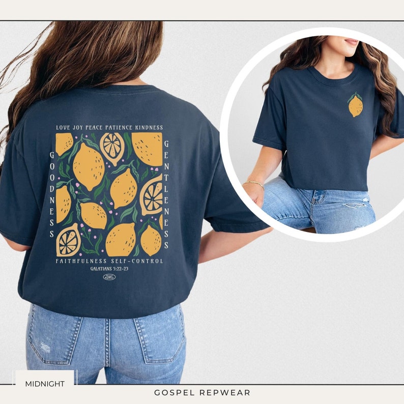 Fruits of the Spirit Lemon Shirt, Comfort Colors Shirt, Christian Women ...