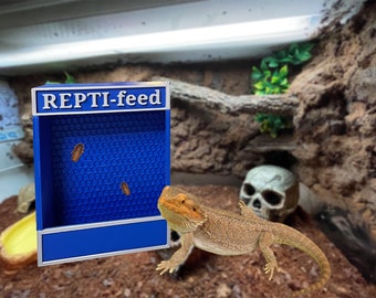 REPTI-Feed, Reptile feeder, PERSONALIZED magnetic chameleon, bearded dragon, gecko, frog insect tray