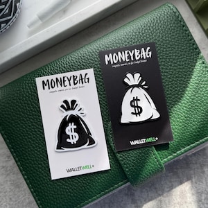 MONEY BAG Spilla magnetica smaltata per raccoglitore di bilancio