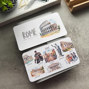ROME Défi d'économies de voyage | Tracker A6 laminé mat