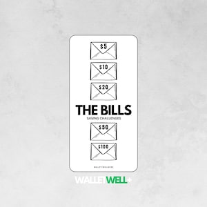 DOLLAR BILLS Saving Challenge Pack - A6 Cash Stuffing Inserts