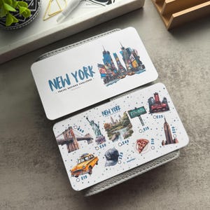 Défi d'économies de voyage à New York | Tracker A6 laminé mat