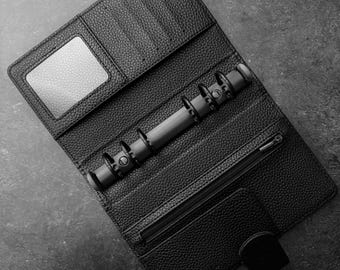 Black A6 Vegan Leather Cash Budget Binder | Reserve Collection