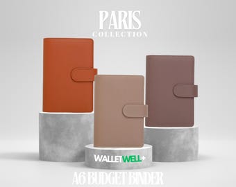 A6 Leather Cash Budget Binder | Paris Collection