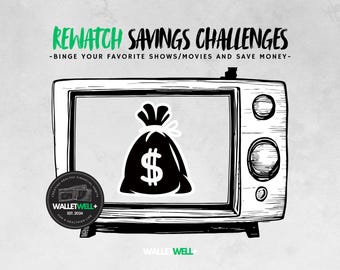 Rewatch Savings Challenge - A6 Cash Stuffing Inserts Matte Laminated