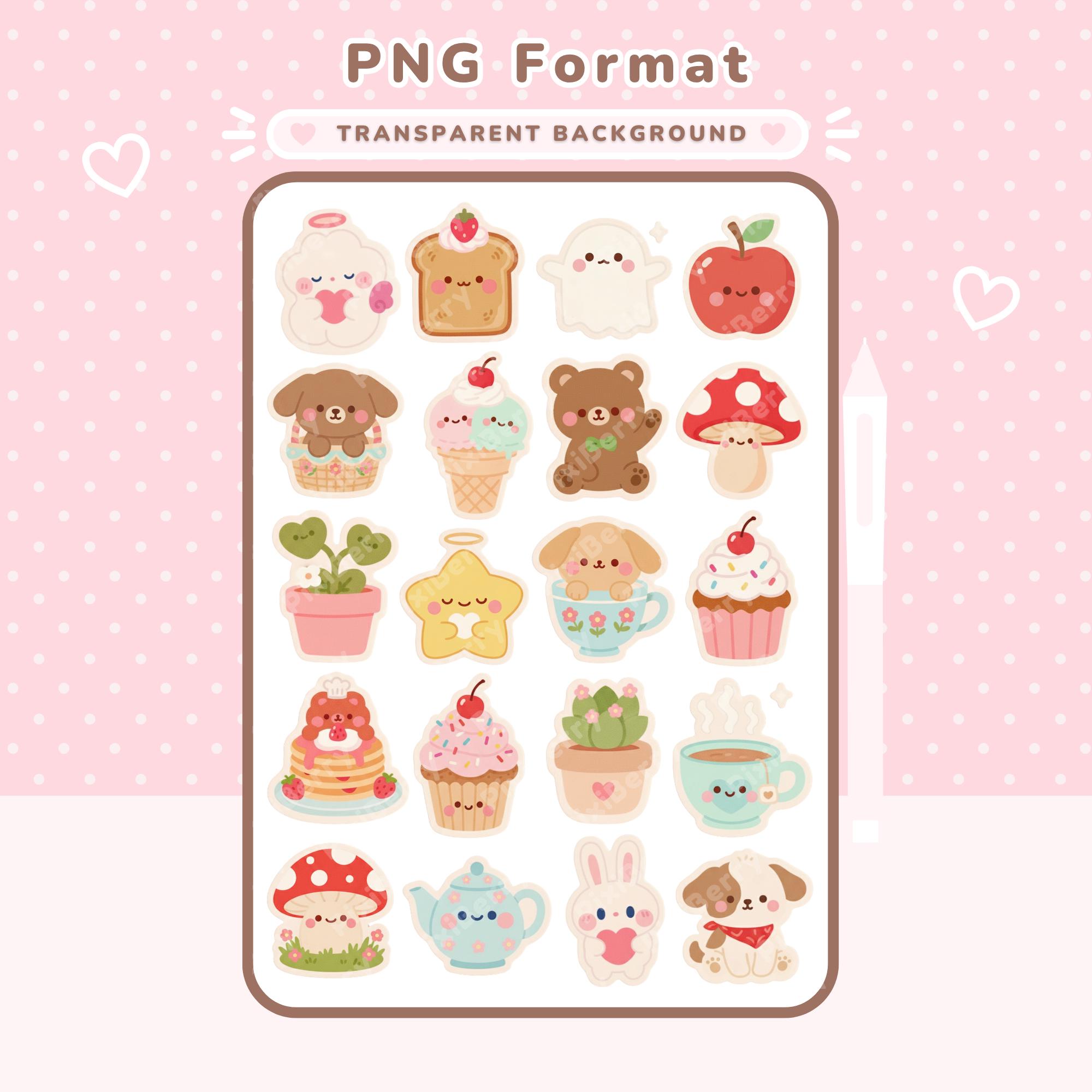 Cute Digital Sticker Sheet Adorable Animals Goodnotes Digital Stickers ...