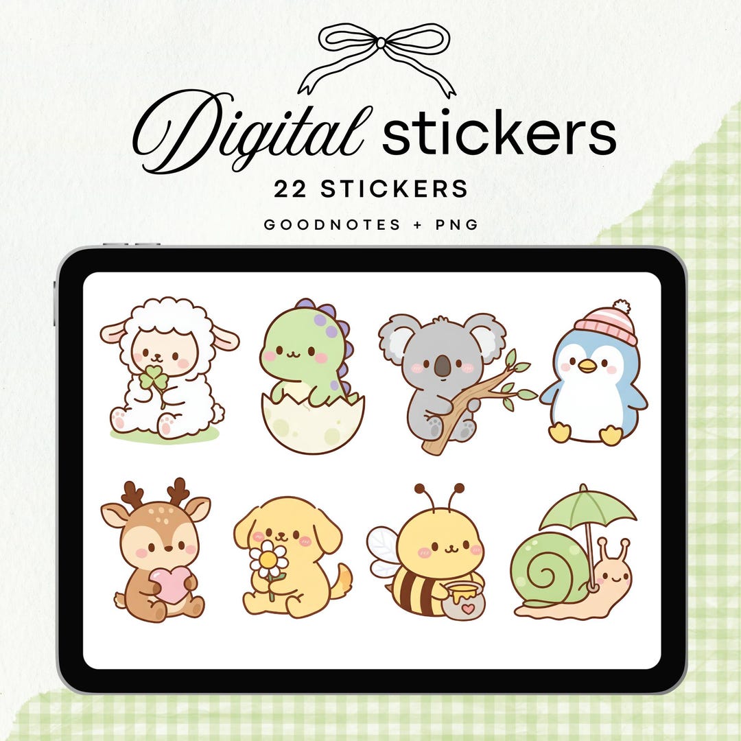 Cute Kawaii Digital Sticker Sheet Digital Planner & Digital Journal ...