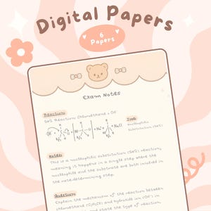 Digital Paper Pack Niedlicher kawaii Teddybär Pastell Digital Paper Template für Digital Notebook Digital Planner Goodnotes Digital Journal Papier
