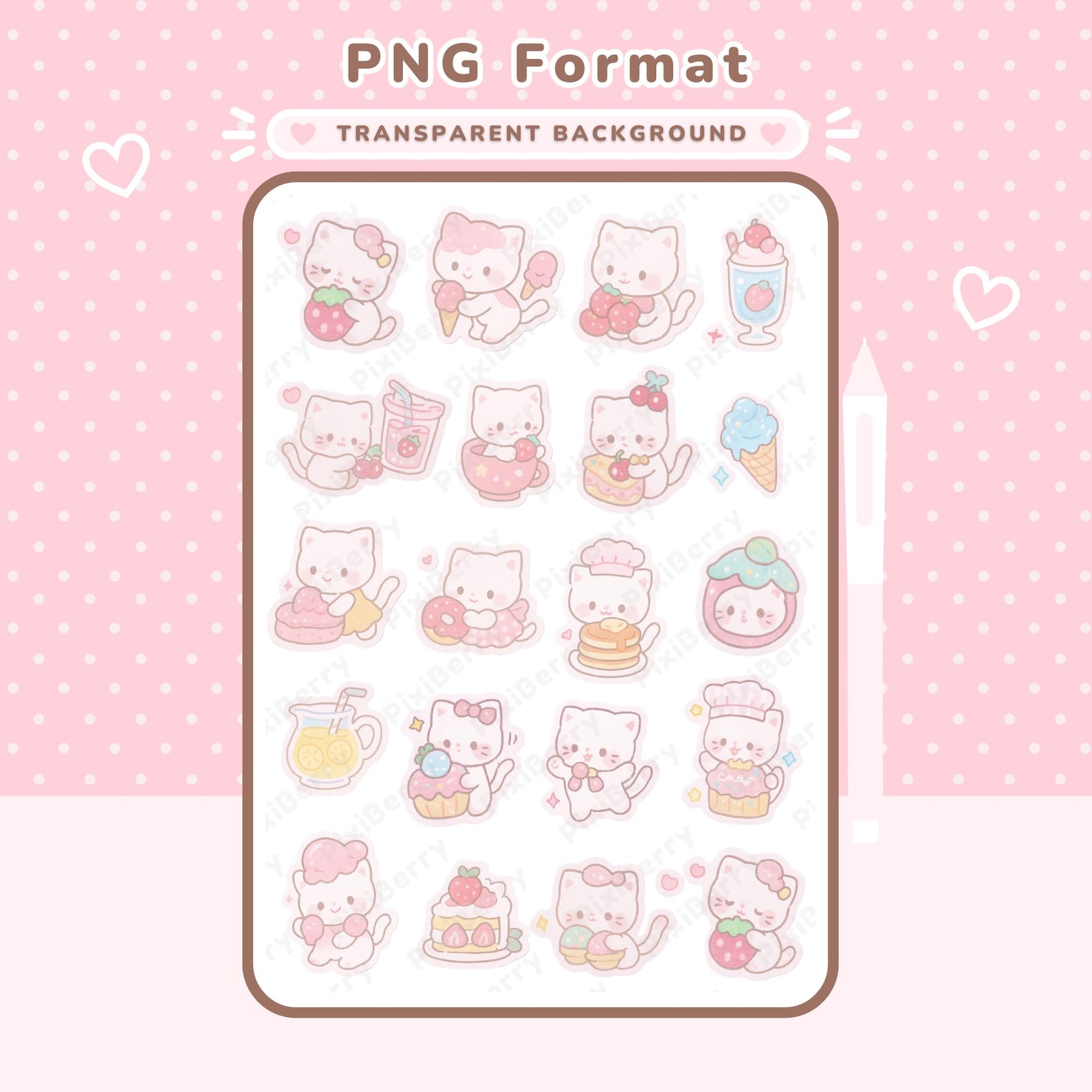 Cute Cat Digital Planner Stickers Kawaii Digital Stickers Goodnotes ...