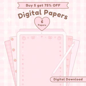 Digital Paper Pack Niedliche Pastell kawaii Digitale Papier Vorlagen Papiermuster für Digitales Notizbuch Digitaler Planer Goodnotes Digitales Journal