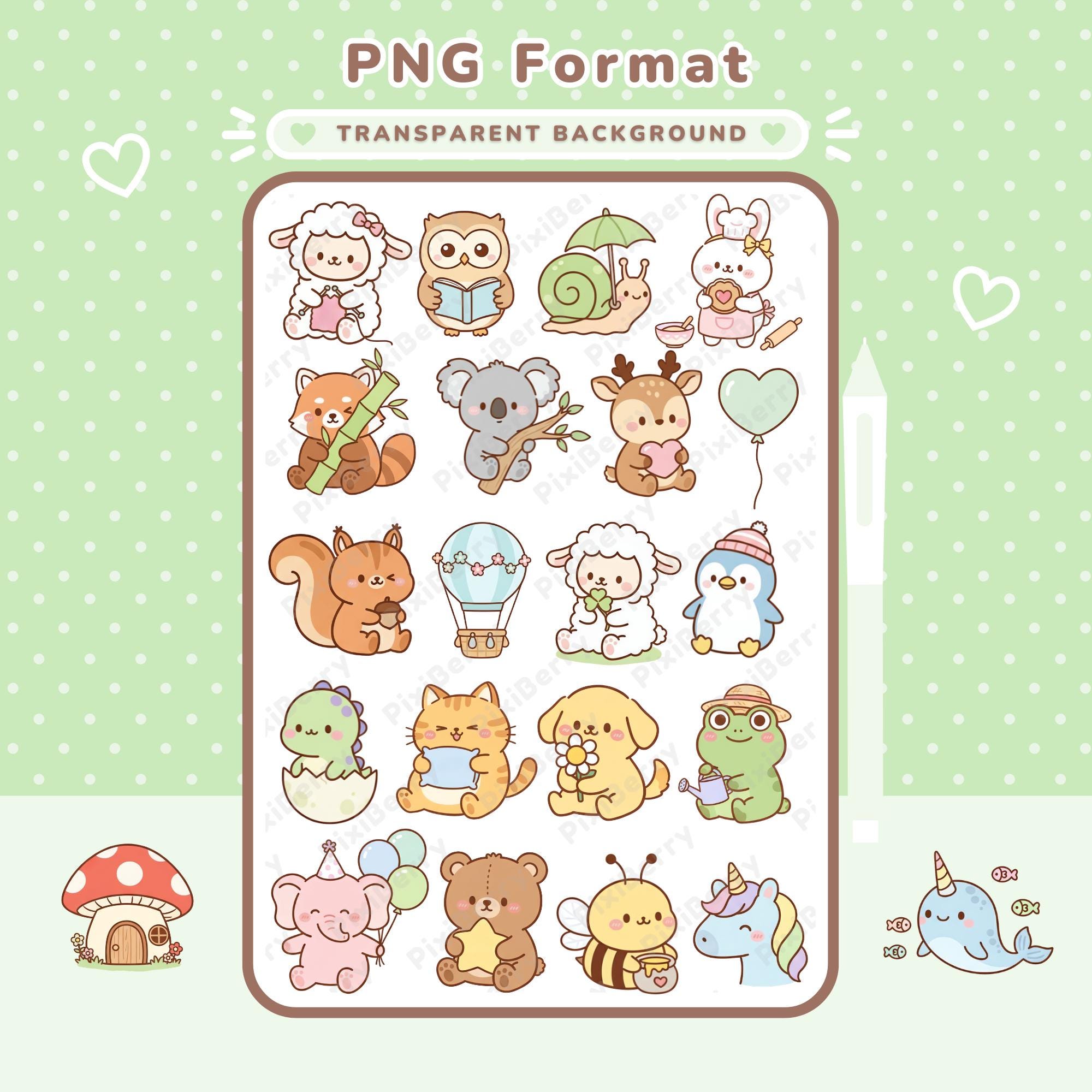 Cute Kawaii Digital Sticker Sheet Digital Planner & Digital Journal ...